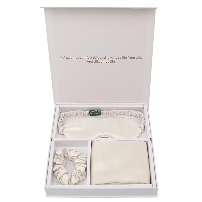 Silk Eye Mask Pillowcase Head Flower Gift Box