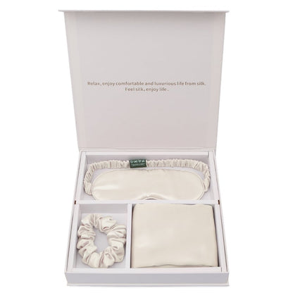 Silk Eye Mask Pillowcase Head Flower Gift Box