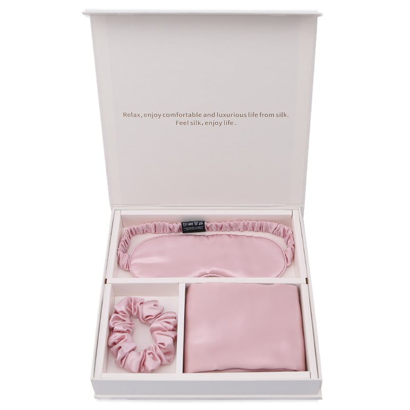 Silk Eye Mask Pillowcase Head Flower Gift Box