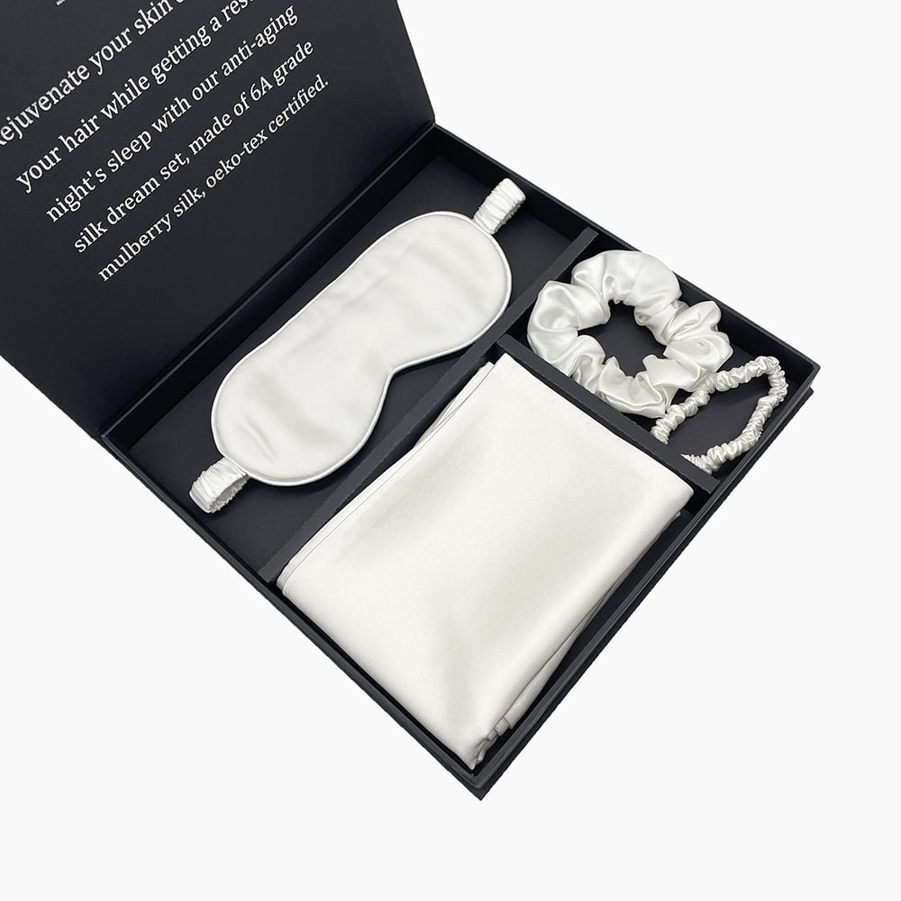 Ladies Hair Tie Shading Silk Eye Mask Zipper Envelope Pillow Case