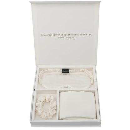 Silk Eye Mask Pillowcase Head Flower Gift Box