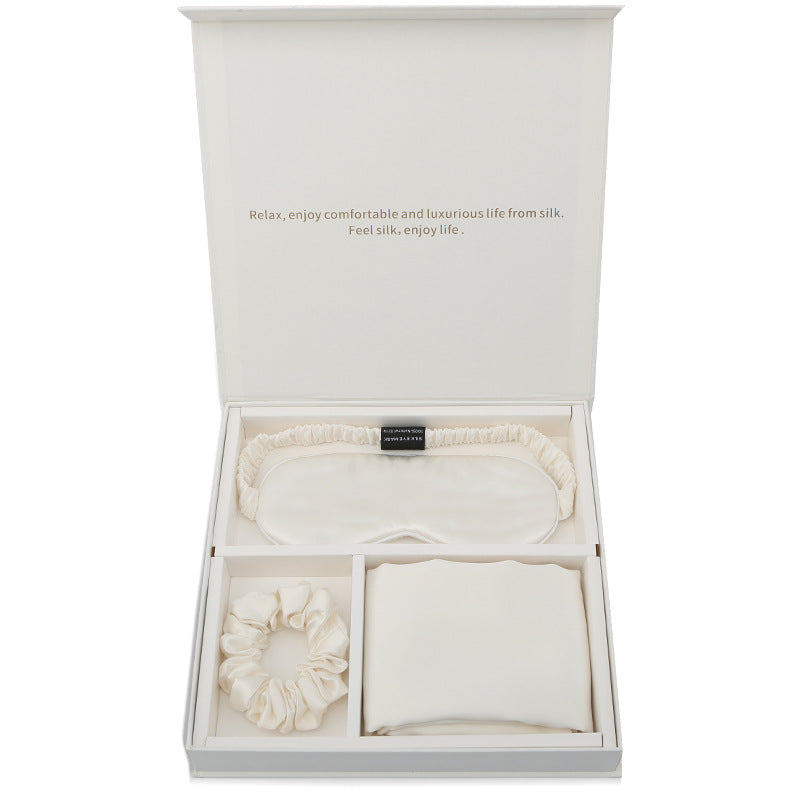 Silk Eye Mask Pillowcase Head Flower Gift Box