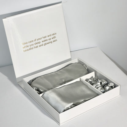 Bright Version Silk Pillowcase Eye Mask Hair Ring Three-piece Set 22 M Gift Box Set