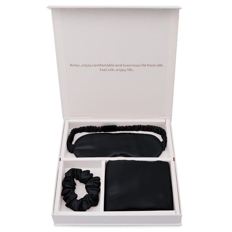 Silk Eye Mask Pillowcase Head Flower Gift Box